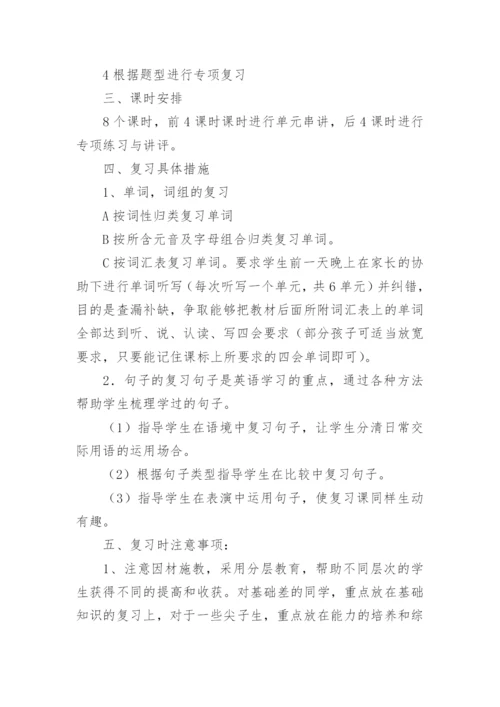 小学五年级下册英语复习计划.docx
