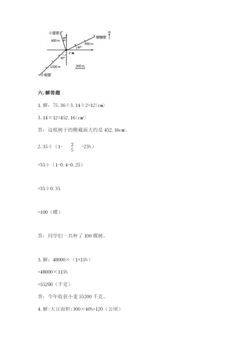 小学六年级上册数学期末测试卷带答案（轻巧夺冠）.docx
