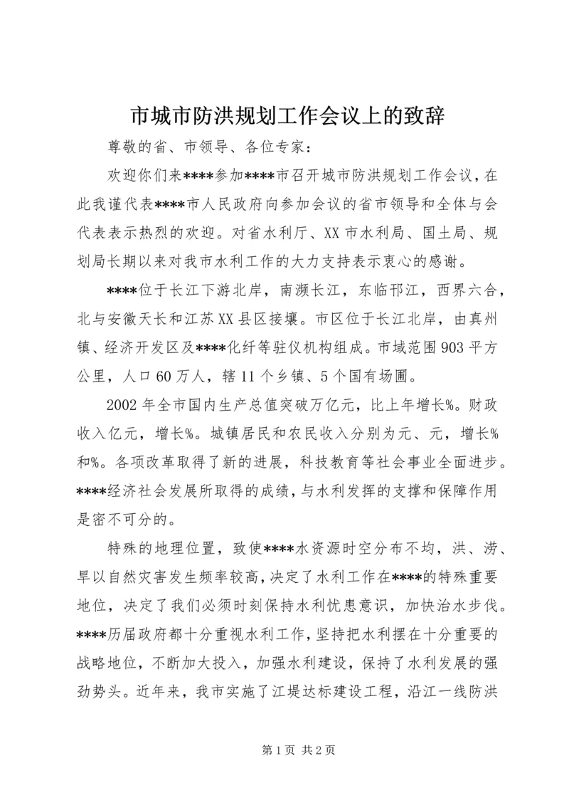 市城市防洪规划工作会议上的致辞.docx