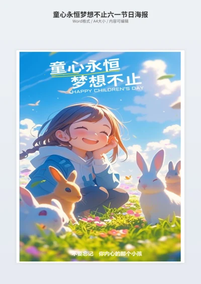 童心永恒梦想不止六一节日海报