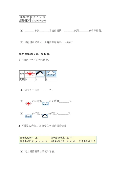 人教版二年级下册数学第一单元-数据收集整理-测试卷附答案(模拟题).docx