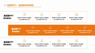 橙色通用流程关系多项PPT单页