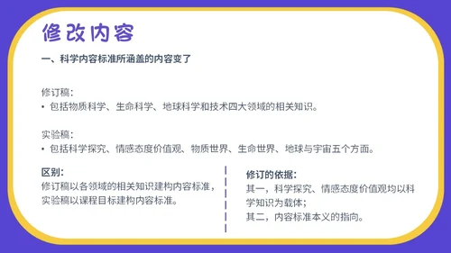 蓝色卡通插画小学生科学教育小学科学新课标解读PPT模板