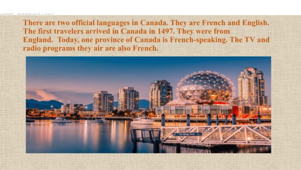 Unit 1 Visiting Canada 知识延伸课件