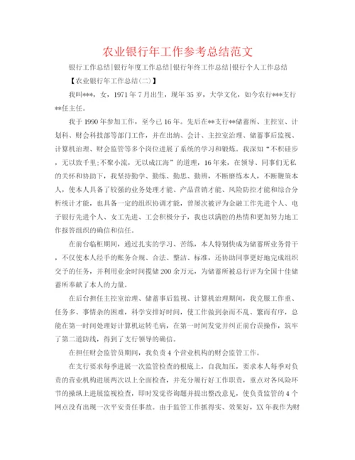 精编之农业银行年工作参考总结范文.docx