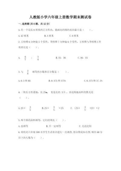 人教版小学六年级上册数学期末测试卷【考点提分】.docx