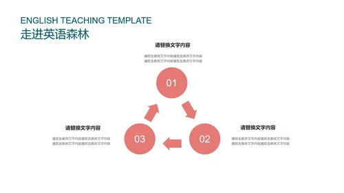 粉红色插画风英语教学PPT模板