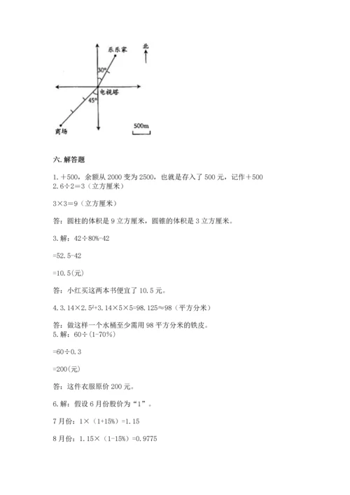 人教版六年级下册数学期末测试卷加答案解析.docx