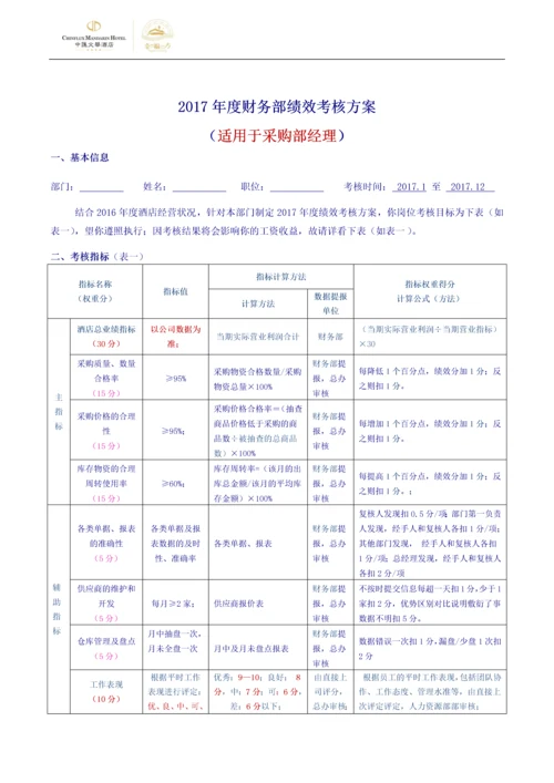 2017年度财务部绩效考核方案.docx