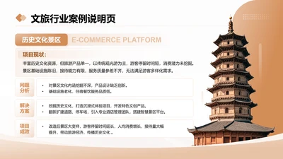 茶色商务风文旅行业案例说明页