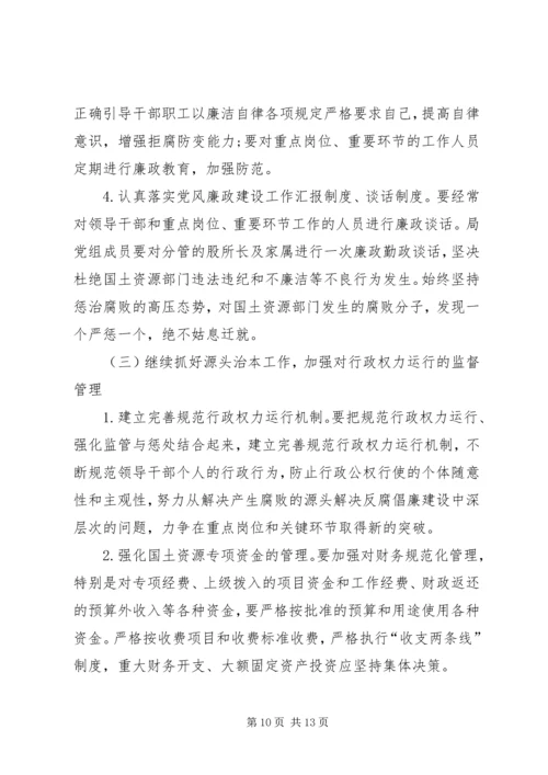 国土局党风廉政建设工作会讲话.docx