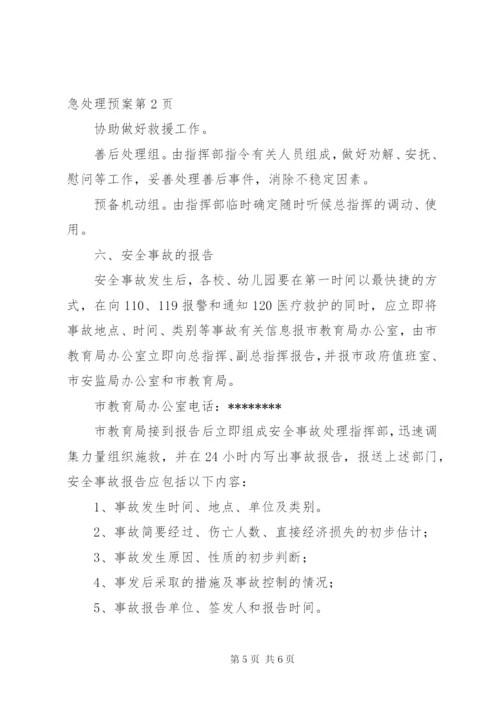 教育部门安全事故应急处理预案.docx