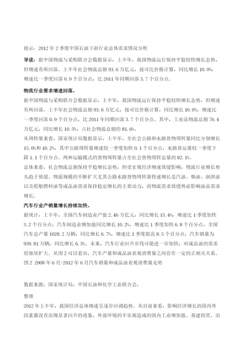 中国石油下游行业总体需求情况分析.docx