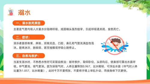 橙色卡通小学生急救知识主题教育PPT模板宣传PPT动态PP安全教育
