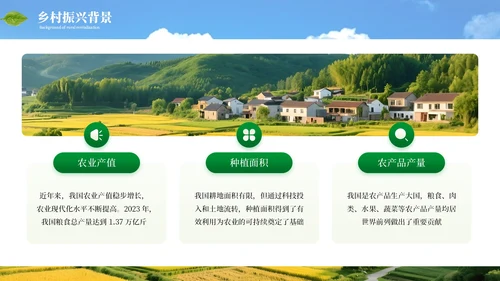 绿色商务农业发展乡村振兴通用PPT模板