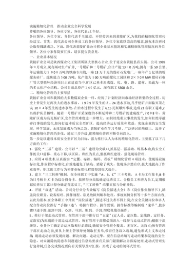 实施精细化管理推动企业安全科学发展.docx