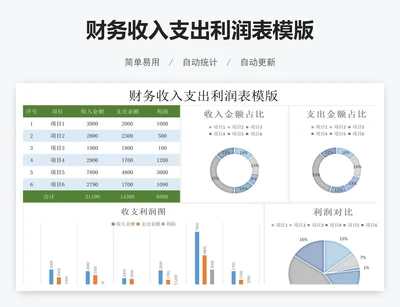 财务收入支出利润表模版
