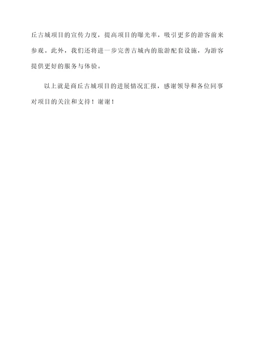 商丘古城项目进展情况汇报