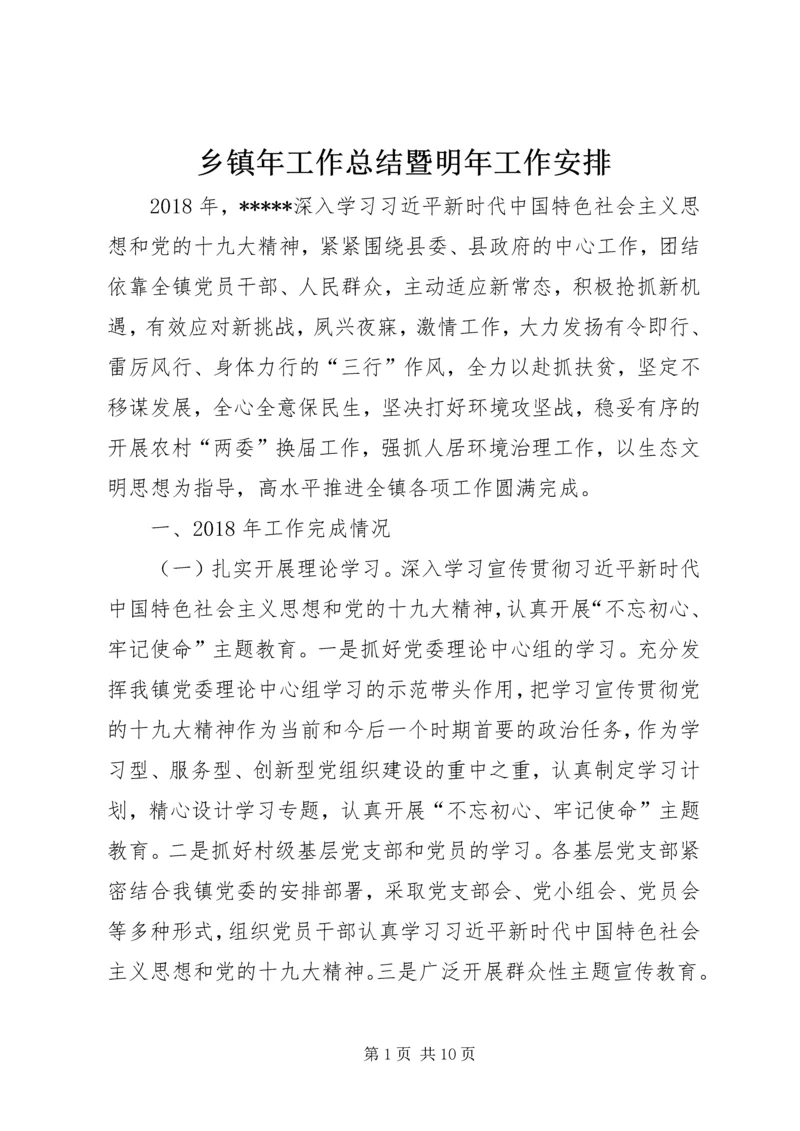 乡镇年工作总结暨明年工作安排.docx