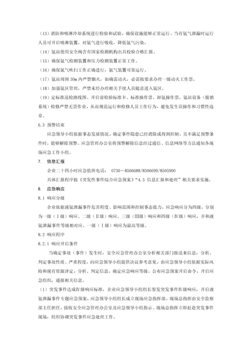 液氨泄漏专项应急专题预案.docx