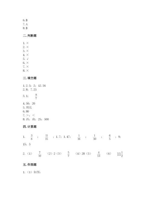 人教版六年级上册数学期末测试卷附答案（基础题）.docx