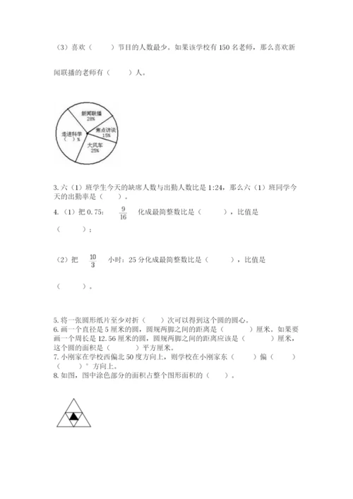 六年级上册数学期末测试卷附答案【夺分金卷】.docx