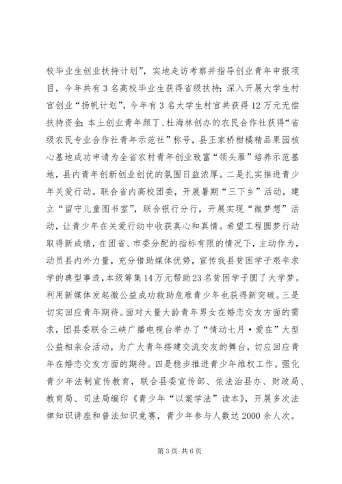 团县委XX年工作汇报材料.docx