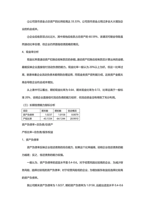 财务分析报告