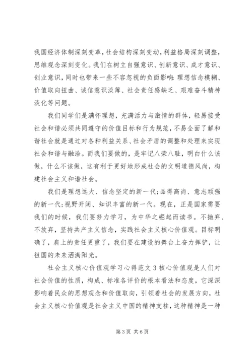 社会主义核心价值观学习心得3篇.docx