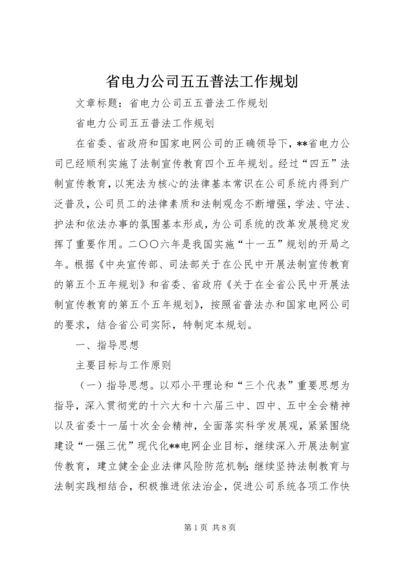 省电力公司五五普法工作规划.docx