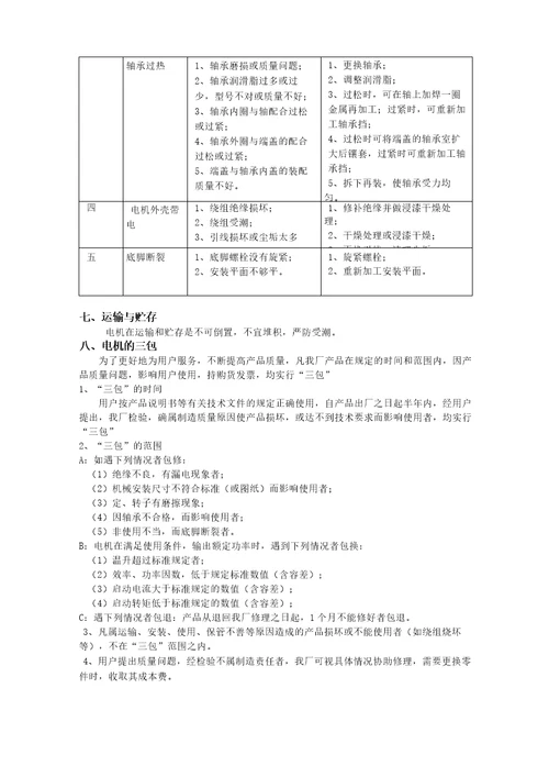 振动源三相异步电动机说明书