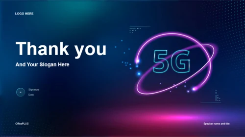 蓝色创意5G科技智能通讯发布会PPT模板