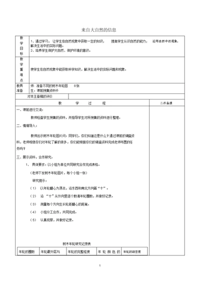 小学六年级科学下册《来自大自然的信息》名师教案2青岛版