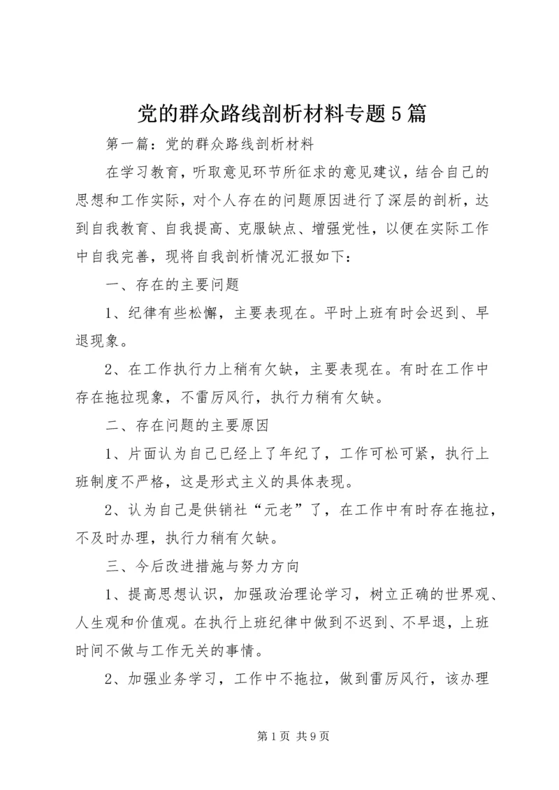 党的群众路线剖析材料专题5篇.docx