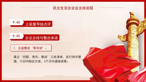 2025年民主生活会会议主持词及流程PPT课件