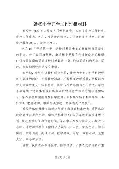 潘杨小学开学工作汇报材料.docx