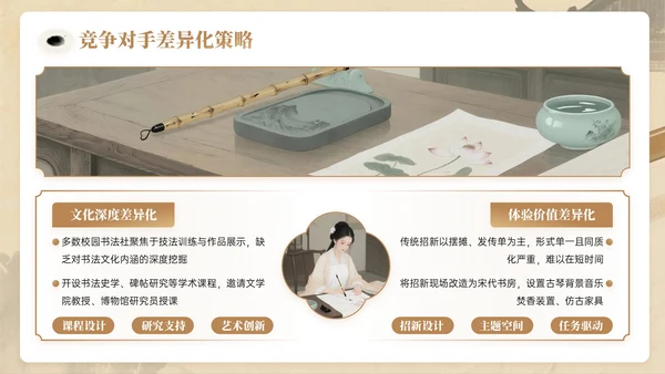棕色系中国风关于校园书法社招新活动PPT模板