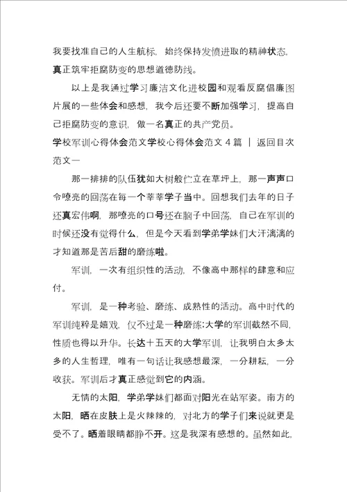 学校心得体会例文