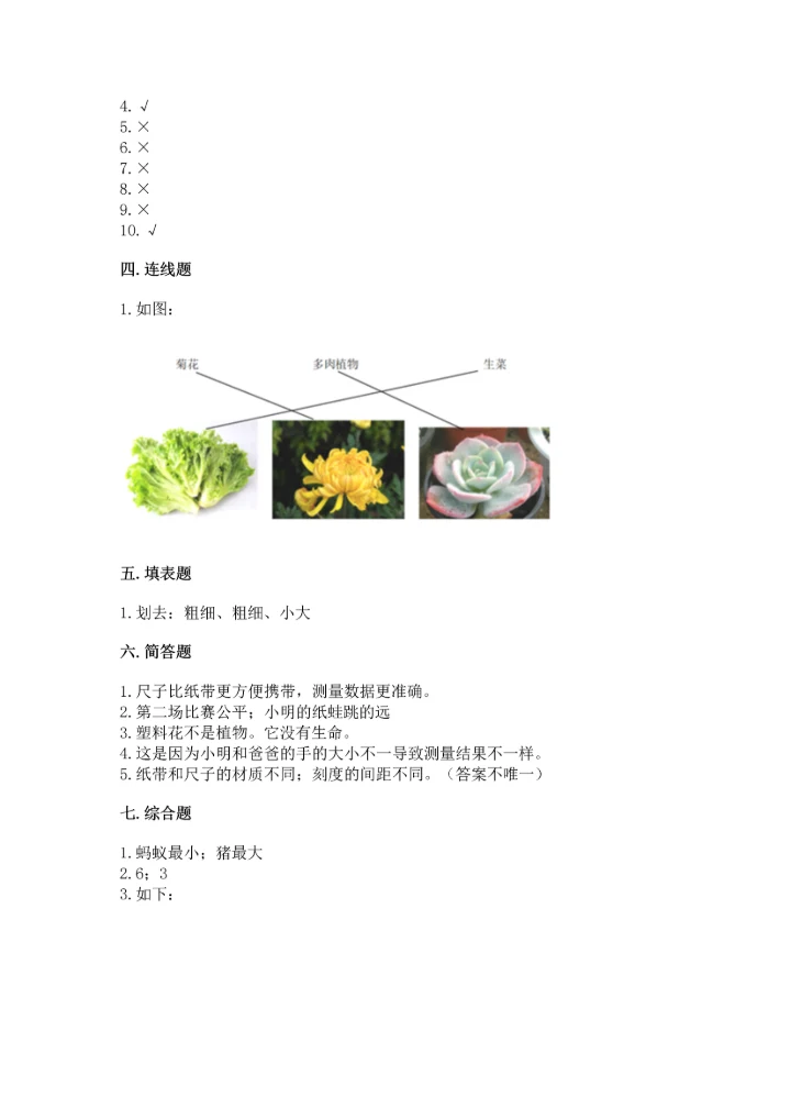 教科版科学一年级上册期末测试卷附答案【满分必刷】.docx