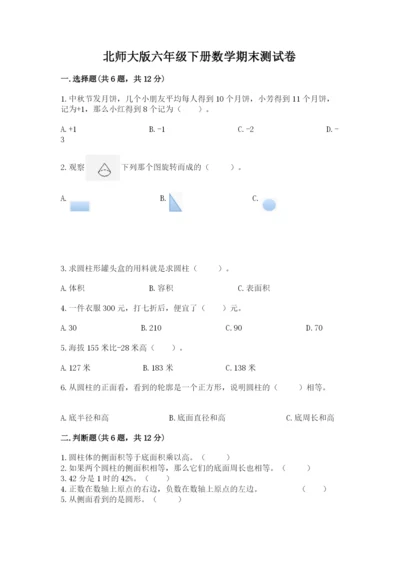 北师大版六年级下册数学期末测试卷精品（能力提升）.docx