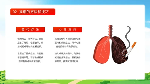 蓝色清新禁止吸烟关爱生命世界无烟日戒烟健康宣传动态PPT健康教育宣传栏