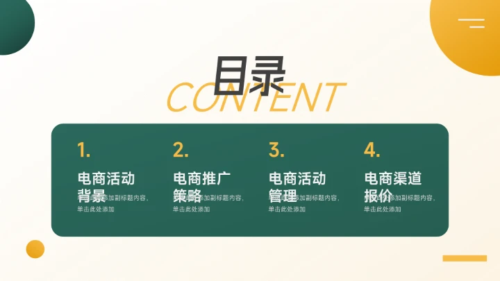 绿色高端极简主义电商运营计划PPT模板