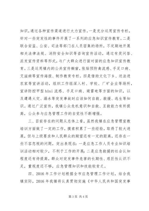 乡镇应急管理宣教培训工作总结.docx