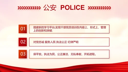 红色党建警察年终工作总结述职报告动态PPT模板