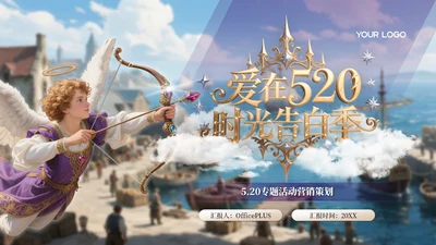 紫色520主题活动策划PPT模板