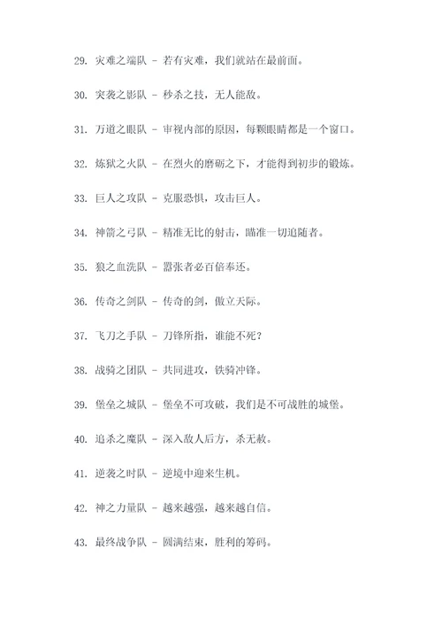 有气势的队名和励志口号