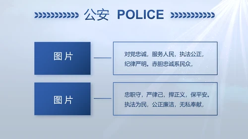 蓝色大气公安人民警察教育动态PPT