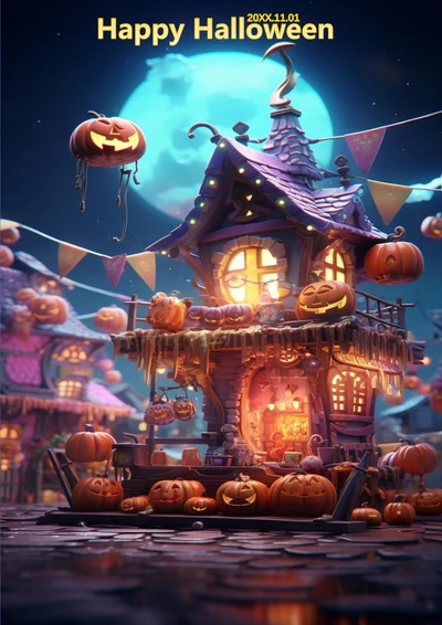 happy halloween万圣节海报