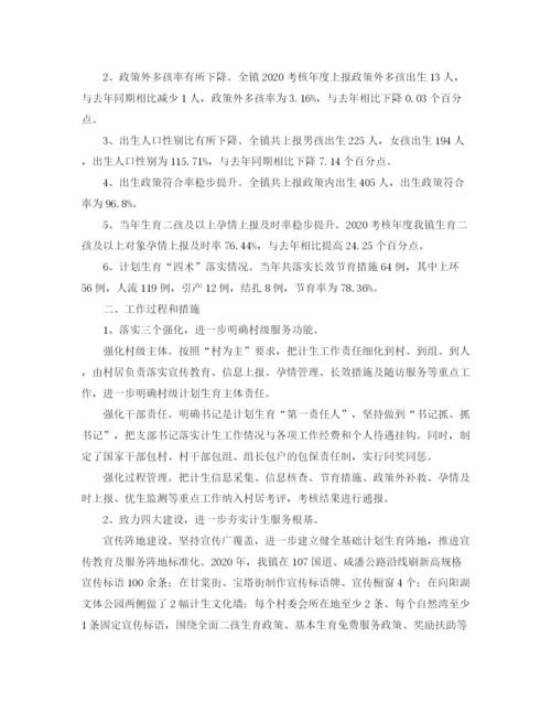 精编之计划生育工作总结报告范文.docx