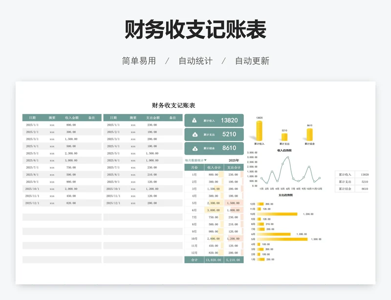 财务收支记账表